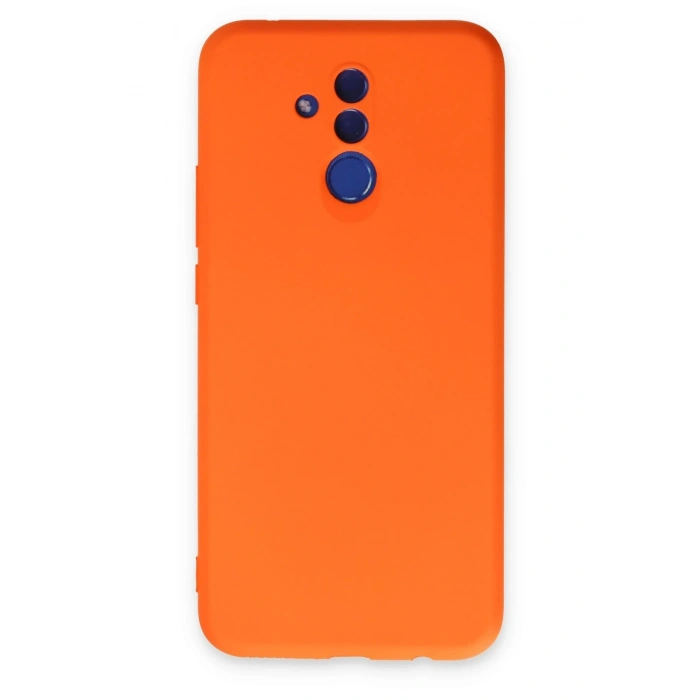 Mey İthalat®  Huawei Mate 20 Lite Kılıf Nano içi Kadife Silikon - Turuncu