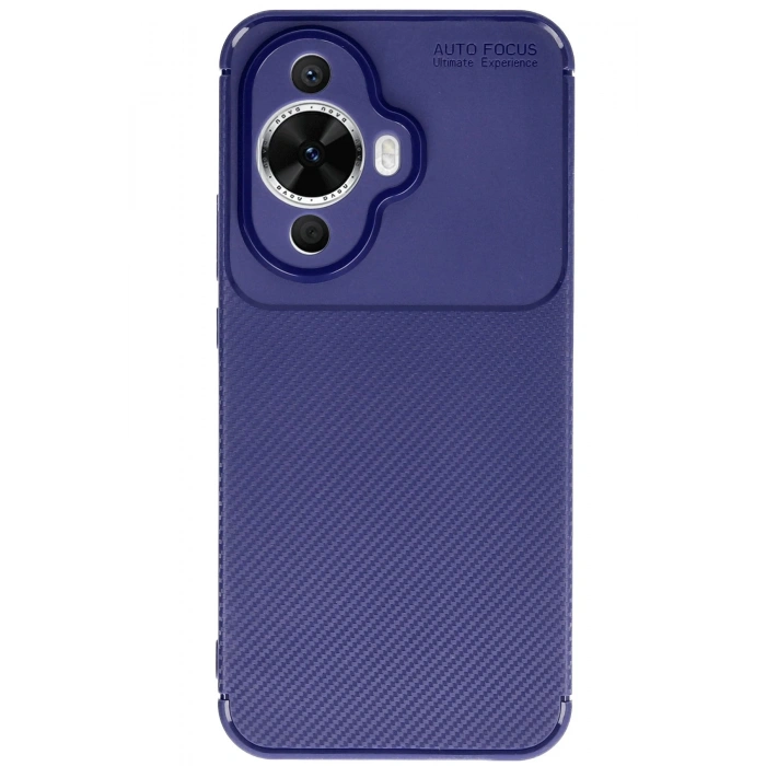 Mey İthalat®  Huawei Nova 12S Kılıf Auto Focus Karbon Kapak - Lacivert