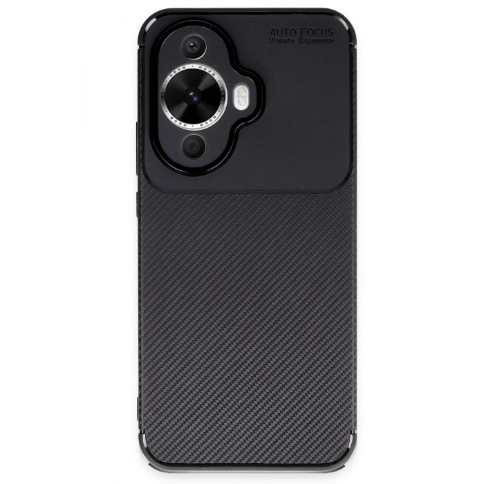 Mey İthalat®  Huawei Nova 12S Kılıf Auto Focus Karbon Kapak - Siyah