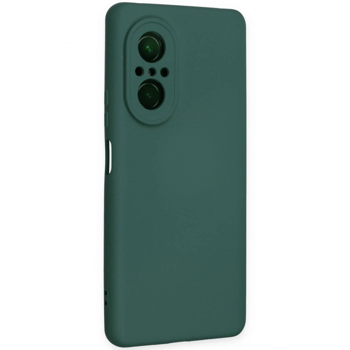 Mey İthalat®  Huawei Nova 9 SE Kılıf Nano içi Kadife Silikon - Koyu Yeşil