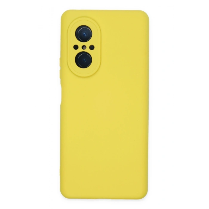 Mey İthalat®  Huawei Nova 9 SE Kılıf Nano içi Kadife Silikon - Sarı