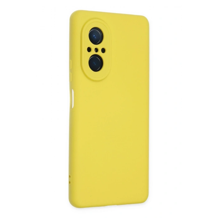Mey İthalat®  Huawei Nova 9 SE Kılıf Nano içi Kadife Silikon - Sarı