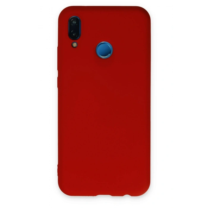 Mey İthalat®  Huawei P20 Lite Kılıf Nano içi Kadife Silikon - Kırmızı