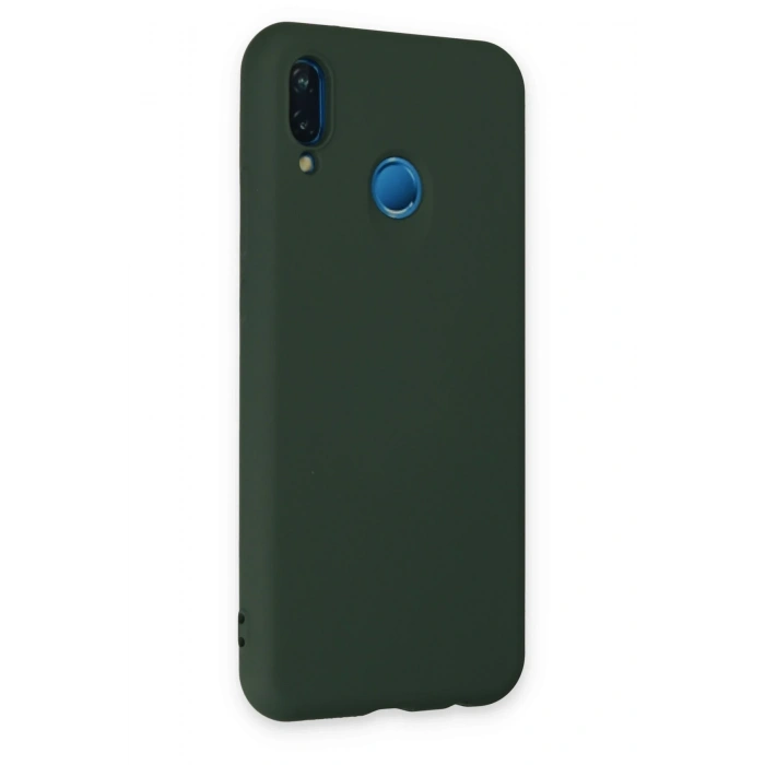 Mey İthalat®  Huawei P20 Lite Kılıf Nano içi Kadife Silikon - Koyu Yeşil