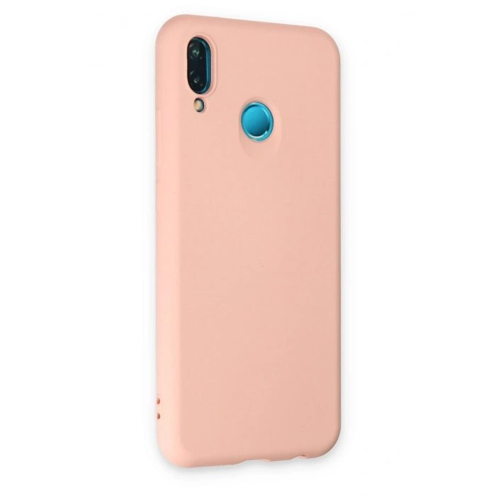 Mey İthalat®  Huawei P20 Lite Kılıf Nano içi Kadife Silikon - Pudra