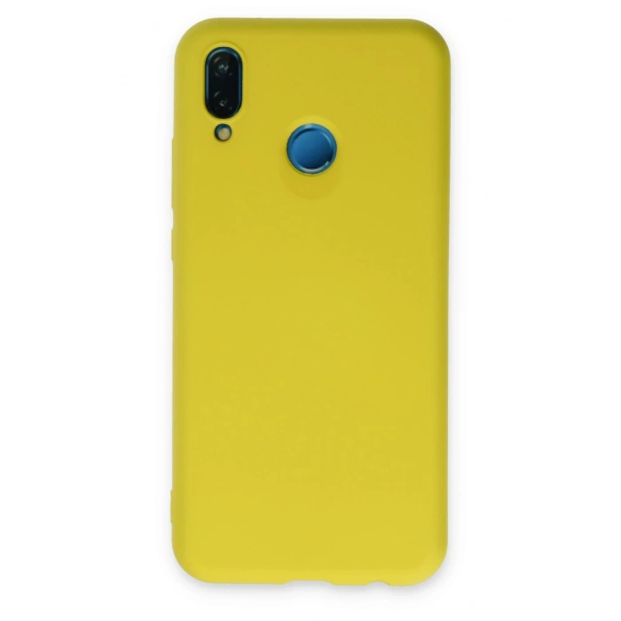 Mey İthalat®  Huawei P20 Lite Kılıf Nano içi Kadife Silikon - Sarı