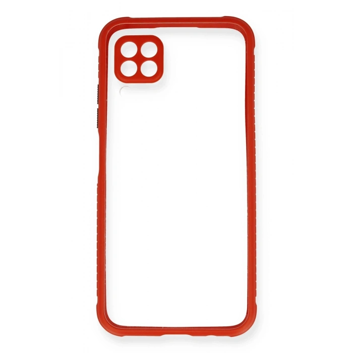 Mey İthalat®  Huawei P40 Lite Kılıf Miami Şeffaf Silikon - Kırmızı