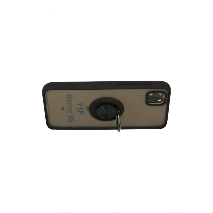 Mey İthalat®  Huawei Y5P Kılıf Montreal Yüzüklü Silikon Kapak - Siyah