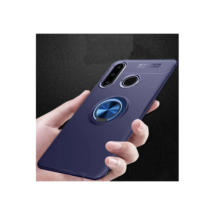 Mey İthalat®  Huawei Y6P Kılıf Range Yüzüklü Silikon - Mavi