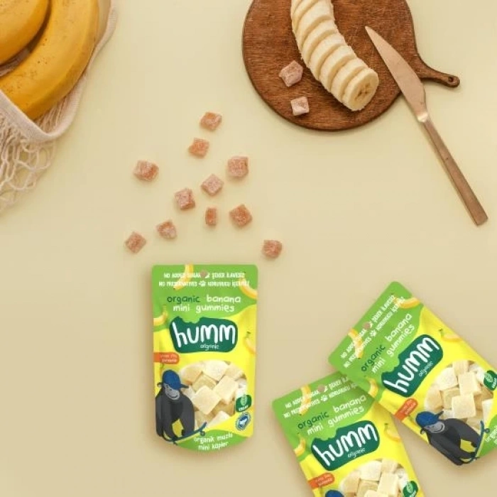 Mey İthalat® Humm Organik Muzlu Glutensiz Vegan Mini Küpler 30 Gr