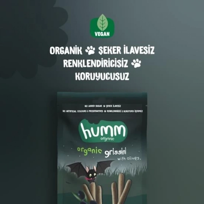 Mey İthalat® Humm Organik Vegan Zeytinli Grissini 55 Gr