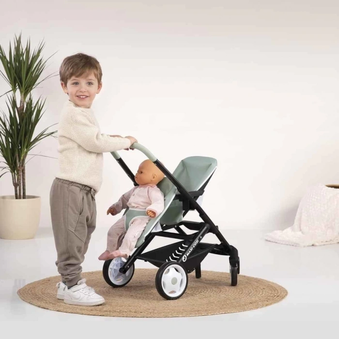 Mey İthalat® İkiz Oyuncak Bebek Arabası Yeşil