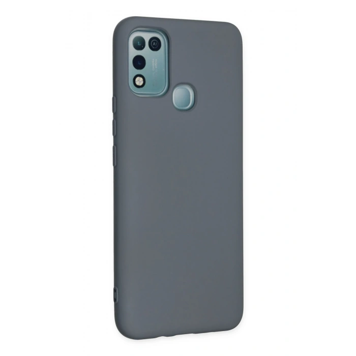 Mey İthalat®  İnfinix Hot 10 Play Kılıf Nano içi Kadife Silikon - Gri