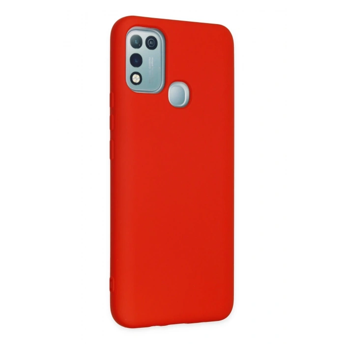 Mey İthalat®  İnfinix Hot 10 Play Kılıf Nano içi Kadife Silikon - Kırmızı