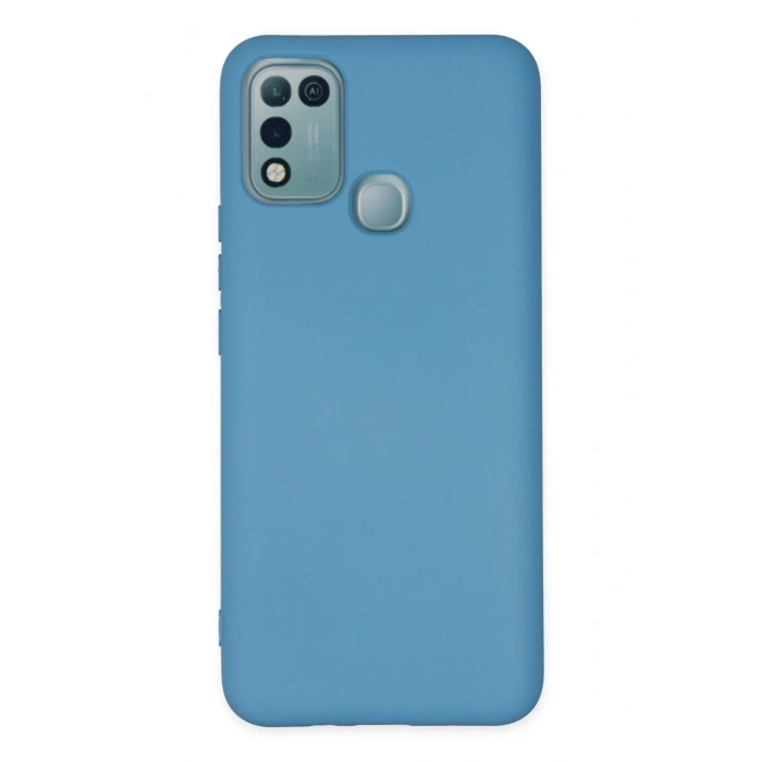 Mey İthalat®  İnfinix Hot 10 Play Kılıf Nano içi Kadife Silikon - Mavi