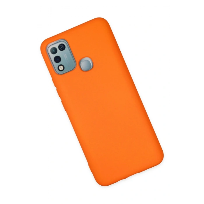 Mey İthalat®  İnfinix Hot 10 Play Kılıf Nano içi Kadife Silikon - Turuncu