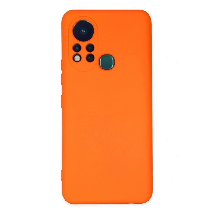 Mey İthalat®  İnfinix Hot 11s Kılıf Nano içi Kadife Silikon - Turuncu