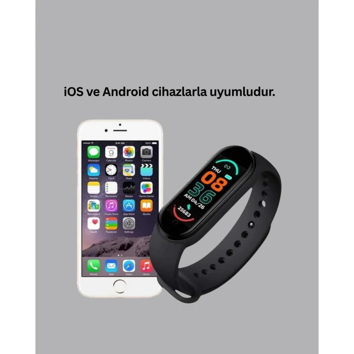 Mey İthalat® iOS ve Android Uyumlu Akıllı Bileklik – Çok Fonksiyonlu Kullanım