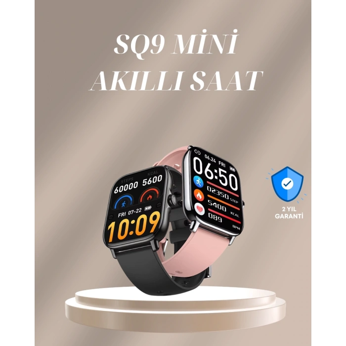 Mey İthalat® IP67 Suya Dayanıklı AMOLED Akıllı Saat Bildirim ve Sağlık Takip Özellikli