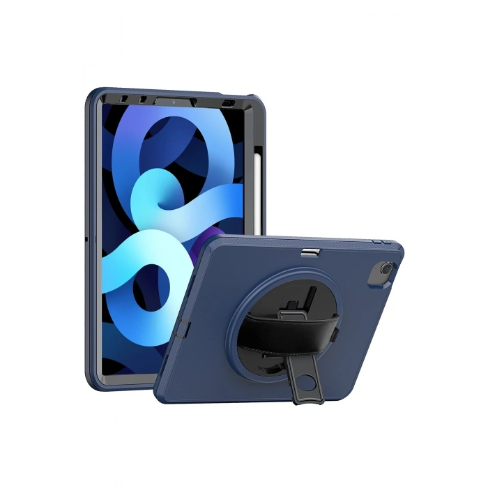 Mey İthalat®   iPad 2022 10.9 (10.nesil) Kılıf Hand Strap Tablet Kılıfı - Lacivert