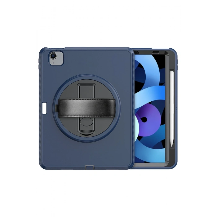 Mey İthalat®   iPad 2022 10.9 (10.nesil) Kılıf Hand Strap Tablet Kılıfı - Lacivert