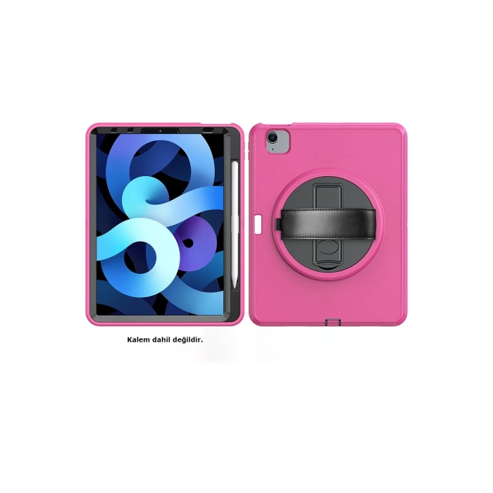 Mey İthalat®   iPad 2022 10.9 (10.nesil) Kılıf Hand Strap Tablet Kılıfı - Pembe
