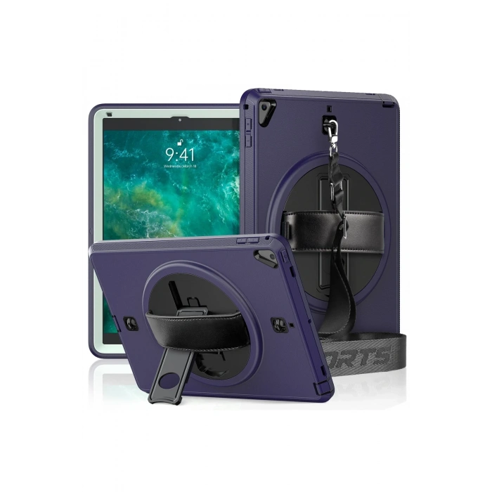 Mey İthalat®   iPad 5 Air 9.7 Kılıf Strap-C Otterbox Tablet Kapak - Lacivert