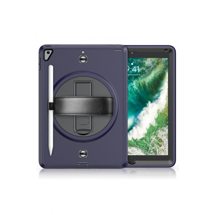Mey İthalat®   iPad 5 Air 9.7 Kılıf Strap-C Otterbox Tablet Kapak - Lacivert