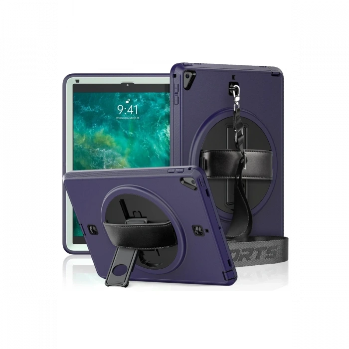 Mey İthalat®   iPad 5 Air 9.7 Kılıf Strap-C Otterbox Tablet Kapak - Lacivert