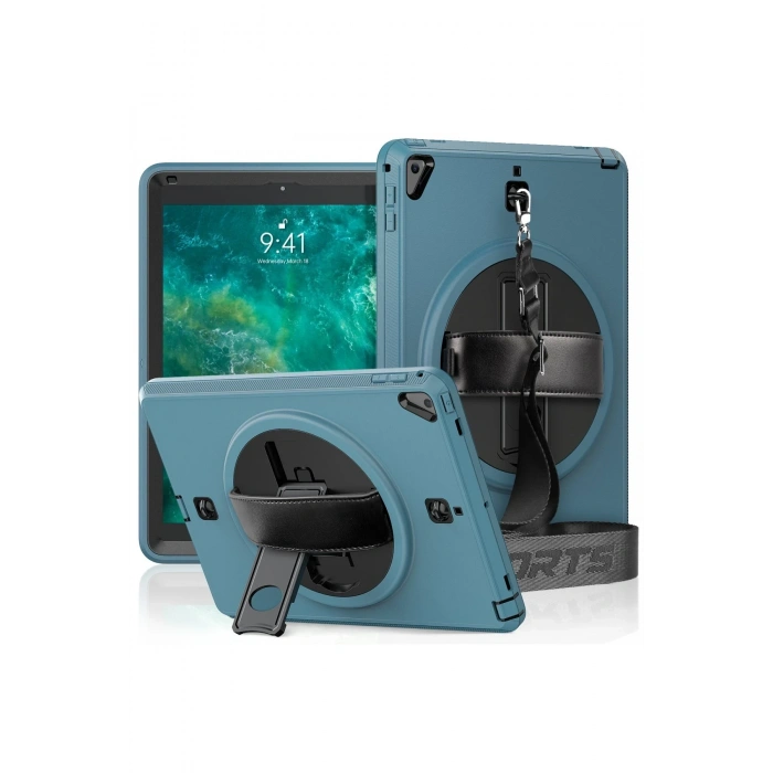 Mey İthalat®   iPad 5 Air 9.7 Kılıf Strap-C Otterbox Tablet Kapak - Mavi