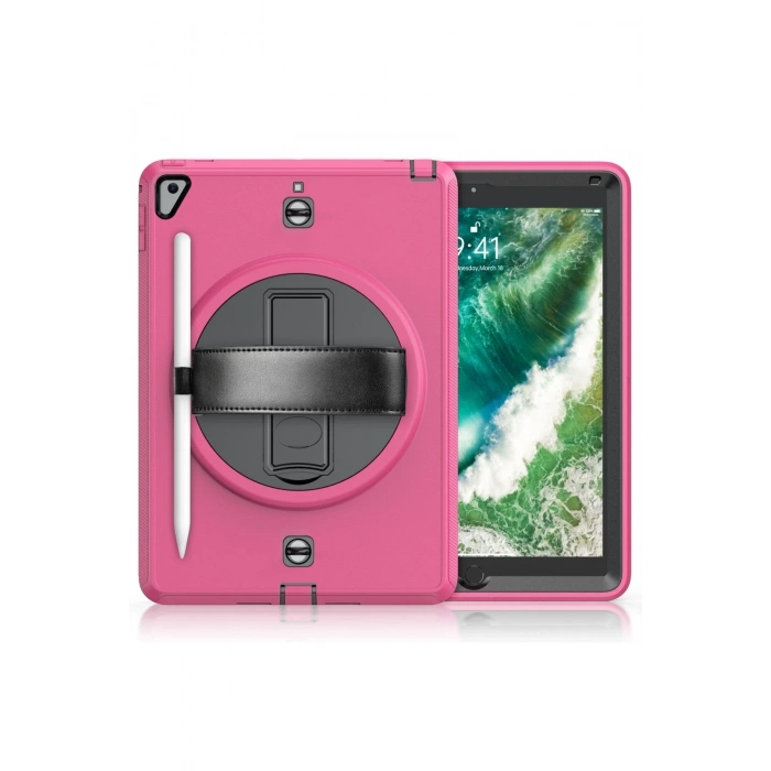 Mey İthalat®   iPad 5 Air 9.7 Kılıf Strap-C Otterbox Tablet Kapak - Pembe