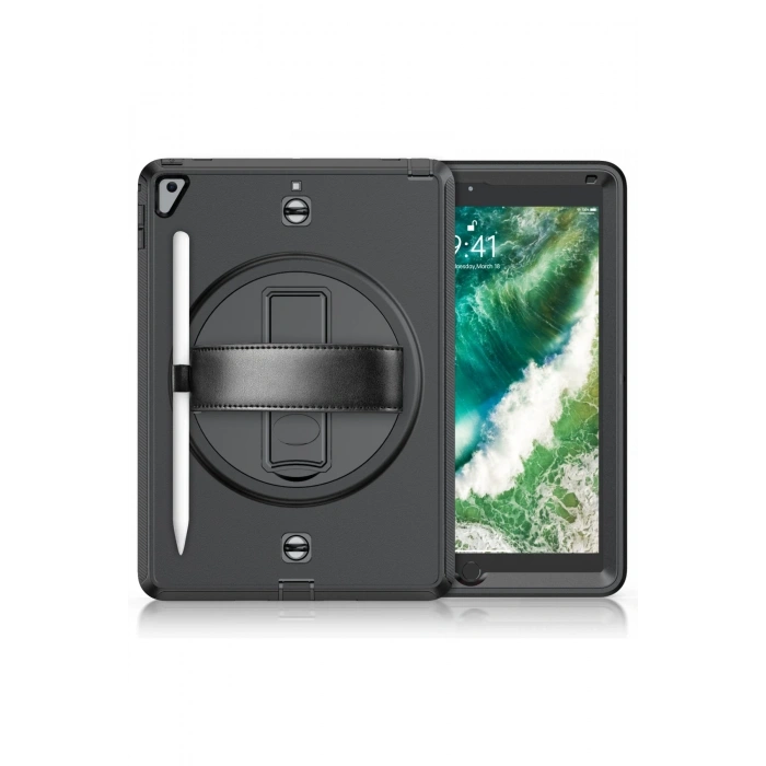 Mey İthalat®   iPad 5 Air 9.7 Kılıf Strap-C Otterbox Tablet Kapak - Siyah