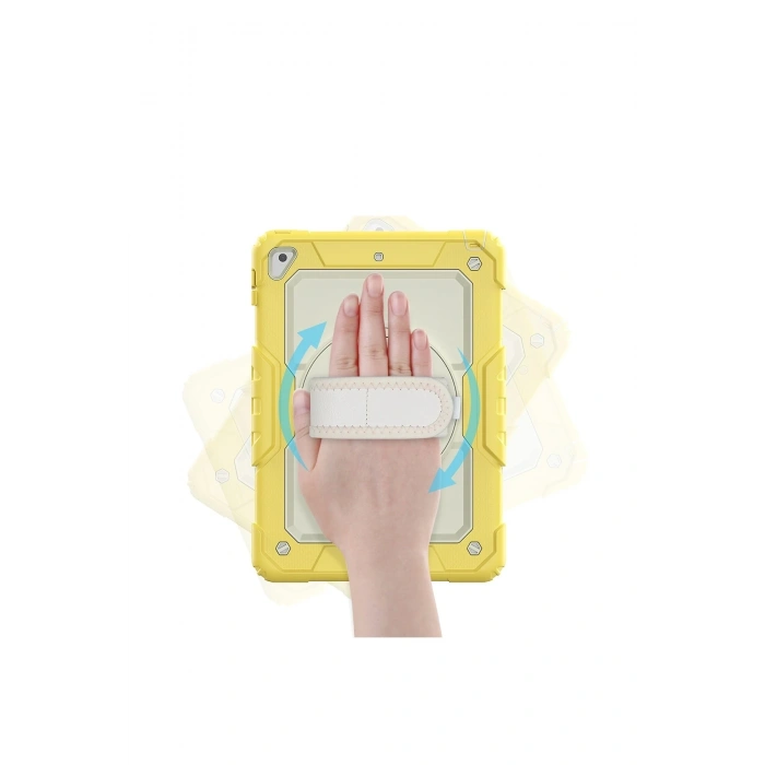Mey İthalat®   iPad 5 Air 9.7 Kılıf Strap New Tablet Kapak - Sarı