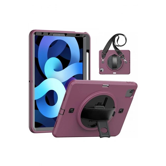 Mey İthalat®   iPad Pro 11 (2020) Kılıf Strap-C Otterbox Tablet Kapak - Mürdüm
