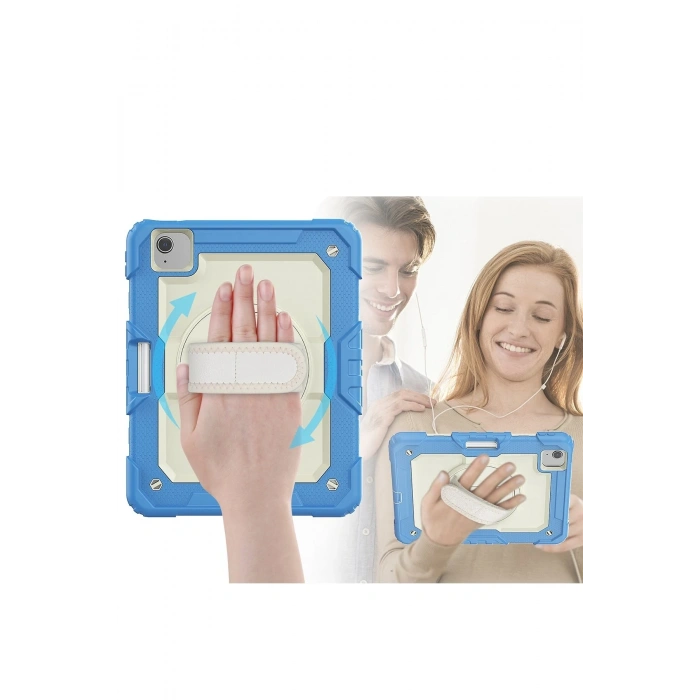 Mey İthalat®   iPad Pro 11 (2020) Kılıf Strap New Tablet Kapak - Mavi