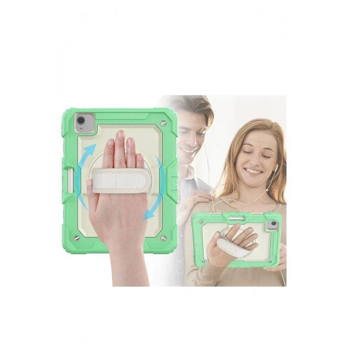 Mey İthalat®   iPad Pro 11 (2020) Kılıf Strap New Tablet Kapak - Yeşil