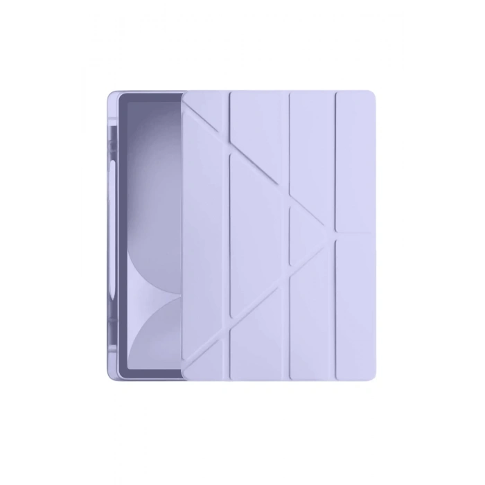 Mey İthalat®   iPad Pro 11 (2024) Kılıf Kalemlikli Hugo Tablet Kılıfı - Lila