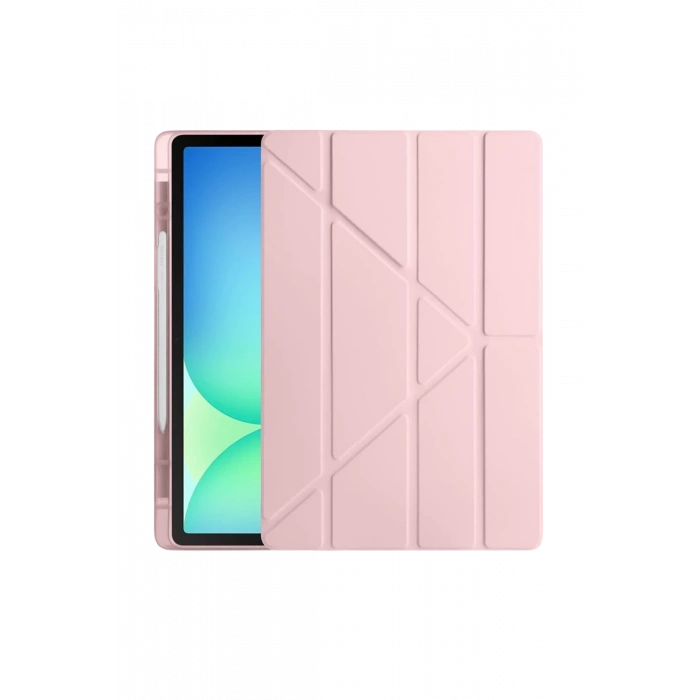 Mey İthalat®   iPad Pro 11 (2024) Kılıf Kalemlikli Hugo Tablet Kılıfı - Rose Gold