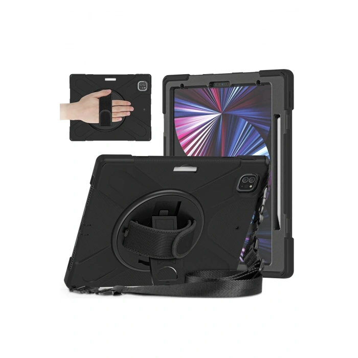 Mey İthalat®   iPad Pro 12.9 (2020) Kılıf Amazing Tablet Kapak - Siyah