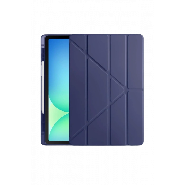 Mey İthalat®   iPad Pro 13 (2024) Kılıf Kalemlikli Hugo Tablet Kılıfı - Lacivert