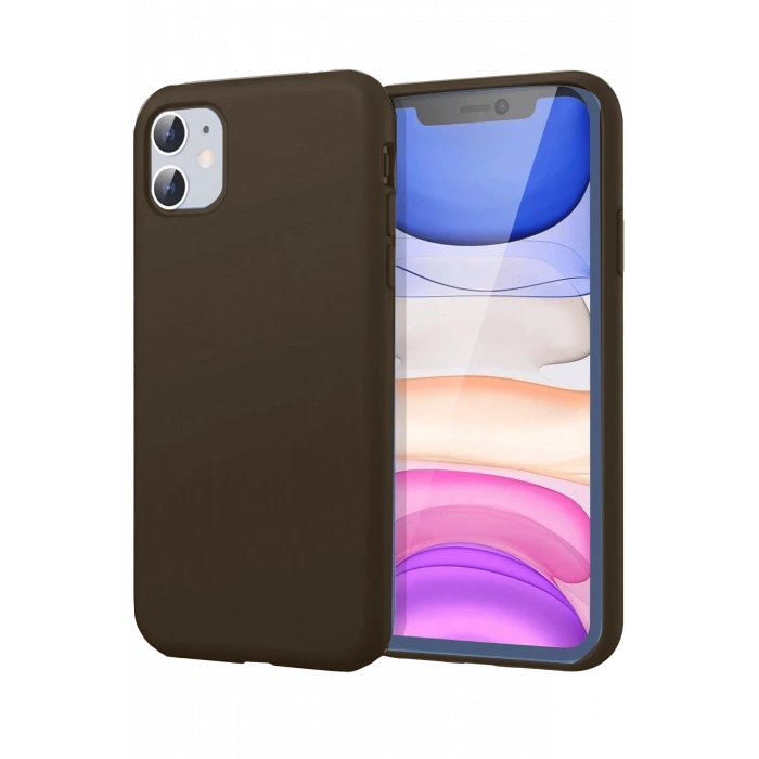 Mey İthalat®   iPhone 11 Kılıf First Silikon - Kahverengi