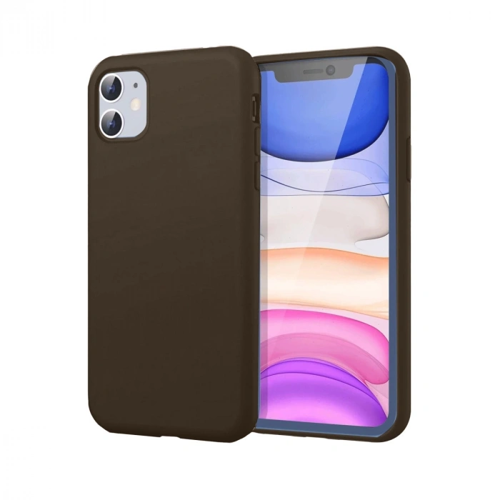 Mey İthalat®   iPhone 11 Kılıf First Silikon - Kahverengi