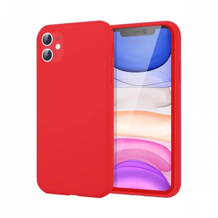Mey İthalat®   iPhone 11 Kılıf First Silikon - Kırmızı