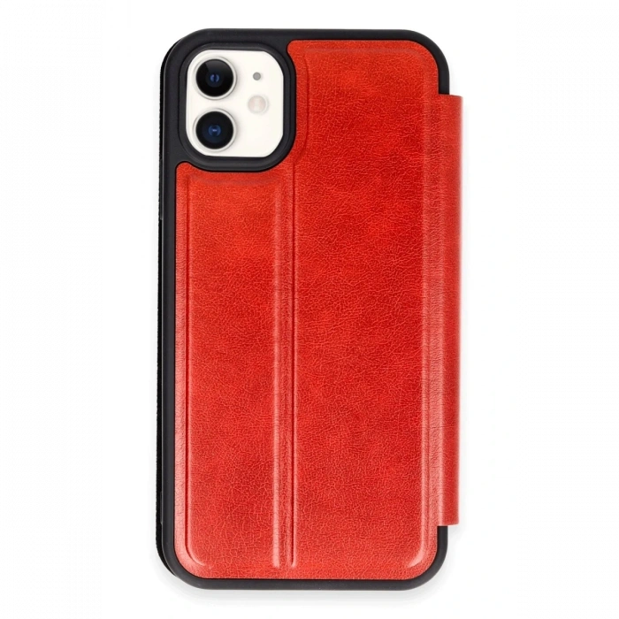 Mey İthalat®   iPhone 11 Kılıf Flip Cover - Kırmızı