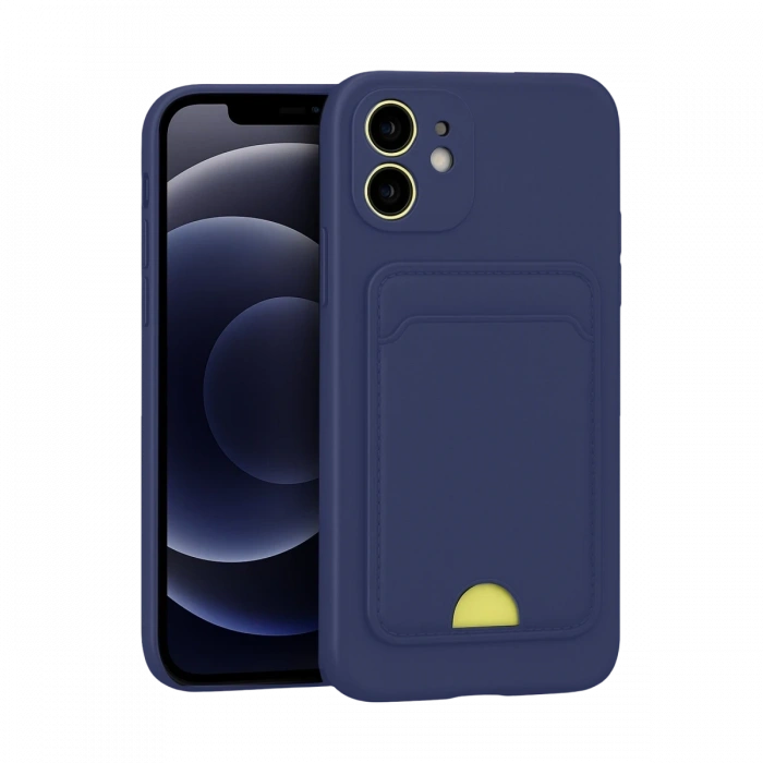 Mey İthalat®   iPhone 11 Kılıf Kelvin Kartvizitli Silikon - Lacivert
