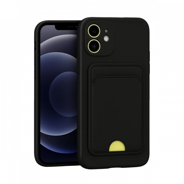 Mey İthalat®   iPhone 11 Kılıf Kelvin Kartvizitli Silikon - Siyah