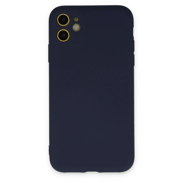 Mey İthalat®   iPhone 11 Kılıf Nano içi Kadife Silikon - Lacivert