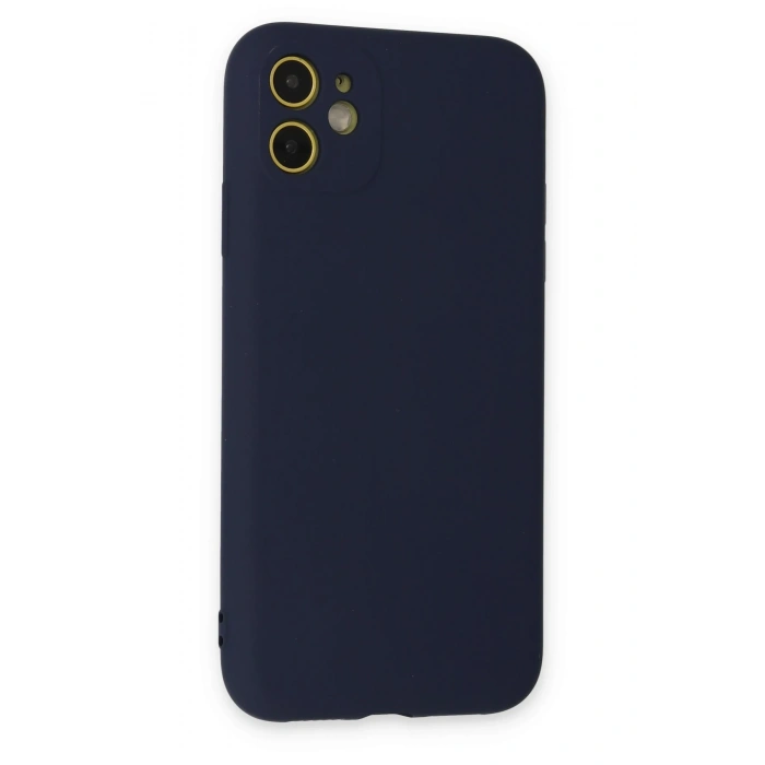 Mey İthalat®   iPhone 11 Kılıf Nano içi Kadife Silikon - Lacivert