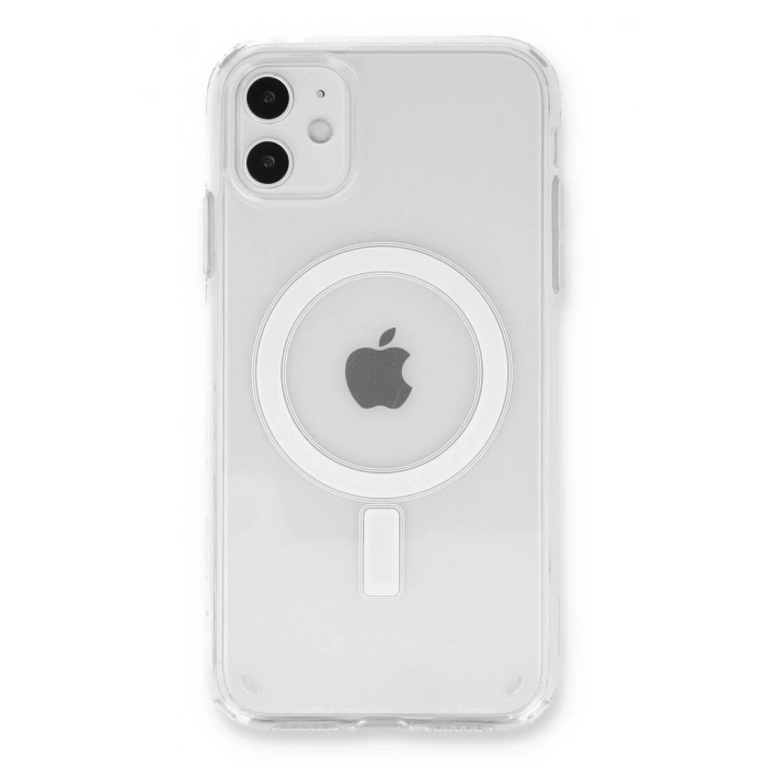 Mey İthalat®   iPhone 11 Kılıf Pc Real Magsafe Kapak - Şeffaf