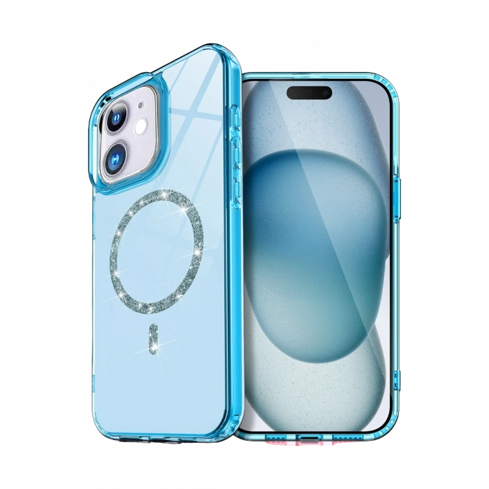 Mey İthalat®   iPhone 11 Live Diamond Magsafe Kapak - Mavi
